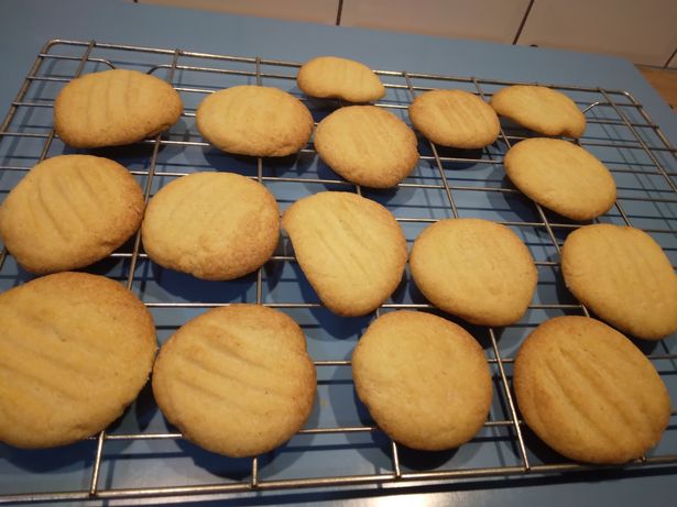 Golden and cooling on a wire rack
