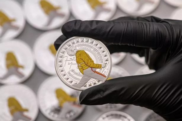 The reverse of the new Freddie Mercury coin