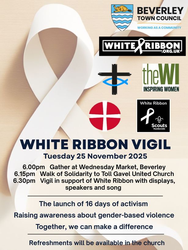 A vigil in Beverley will form part of the wider White Ribbon campaign