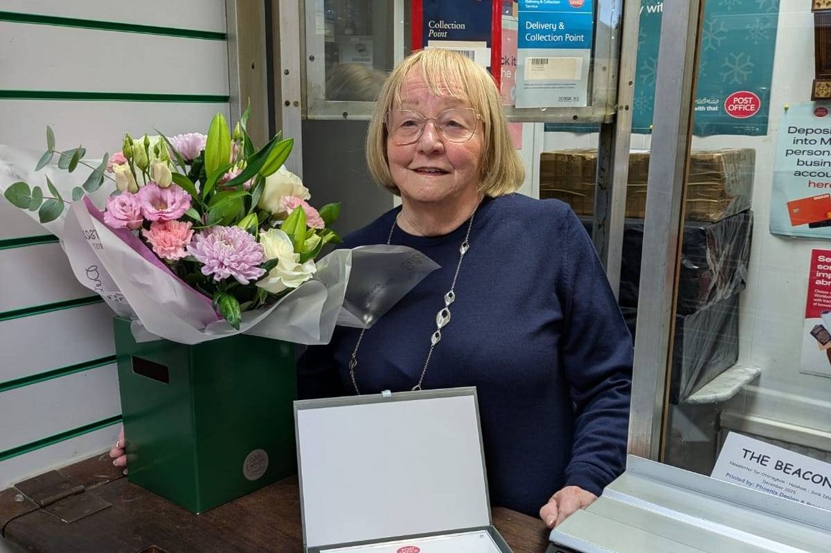 Kath Acklam is marking 50 years as postmistress at Ottringham Post Office