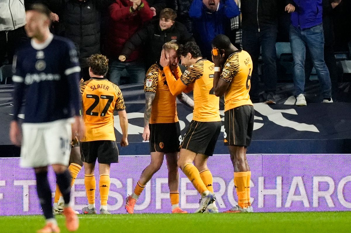 Oli McBurnie and Matt Crooks celebrate at The Den