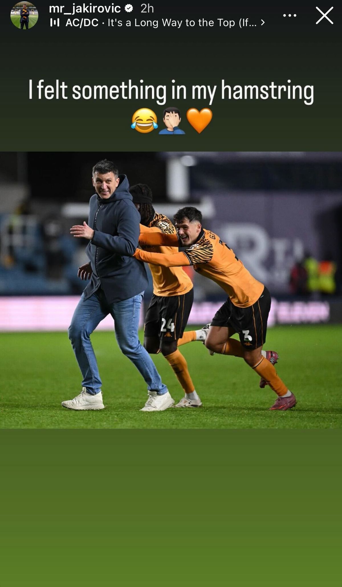 Sergej Jakirovic's post on Instagram after the win at Millwall 