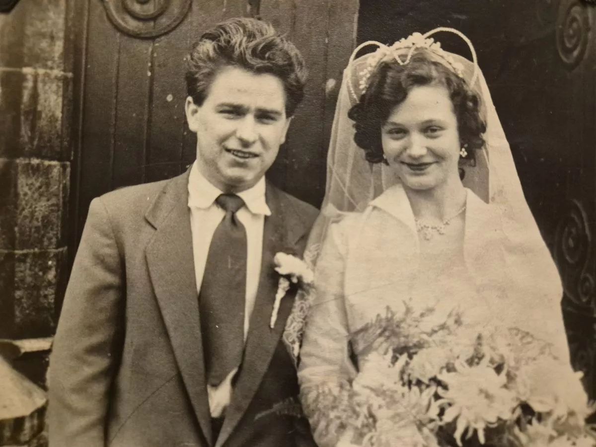 Irene and Roy Clark on their wedding day, December 24, 1955
