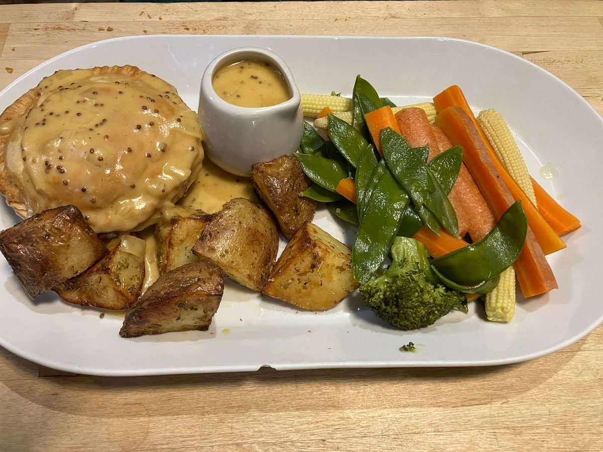 The vegetable pie with honey glaze served at The Ropery Coffee Shop