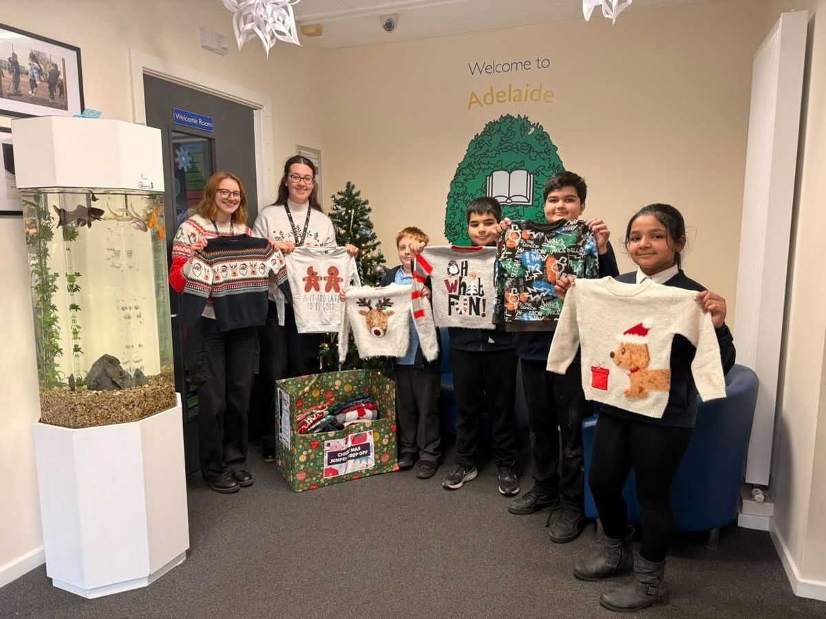 Pupils from Adelaide Primary School proudly received their Christmas jumpers from the Love Your Street team.