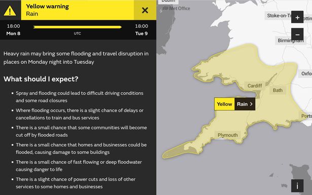 A weather warning has been issued
