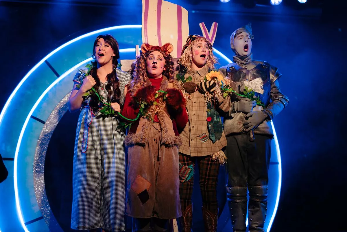 L-R: Josie Morley, Emma Bright, Sophie Clay, and Jack Chamberlain in The Wizard of Oz 