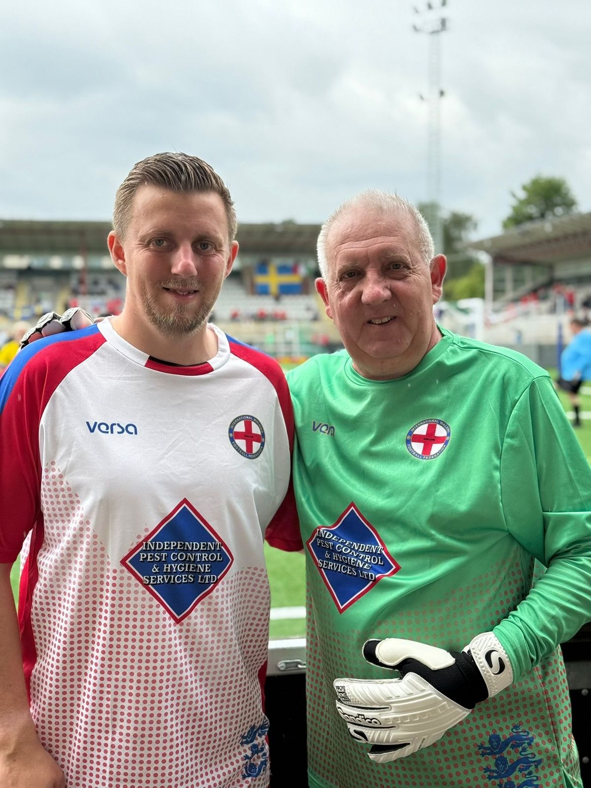 Paul Hartley, right, has played walking football at club and international level