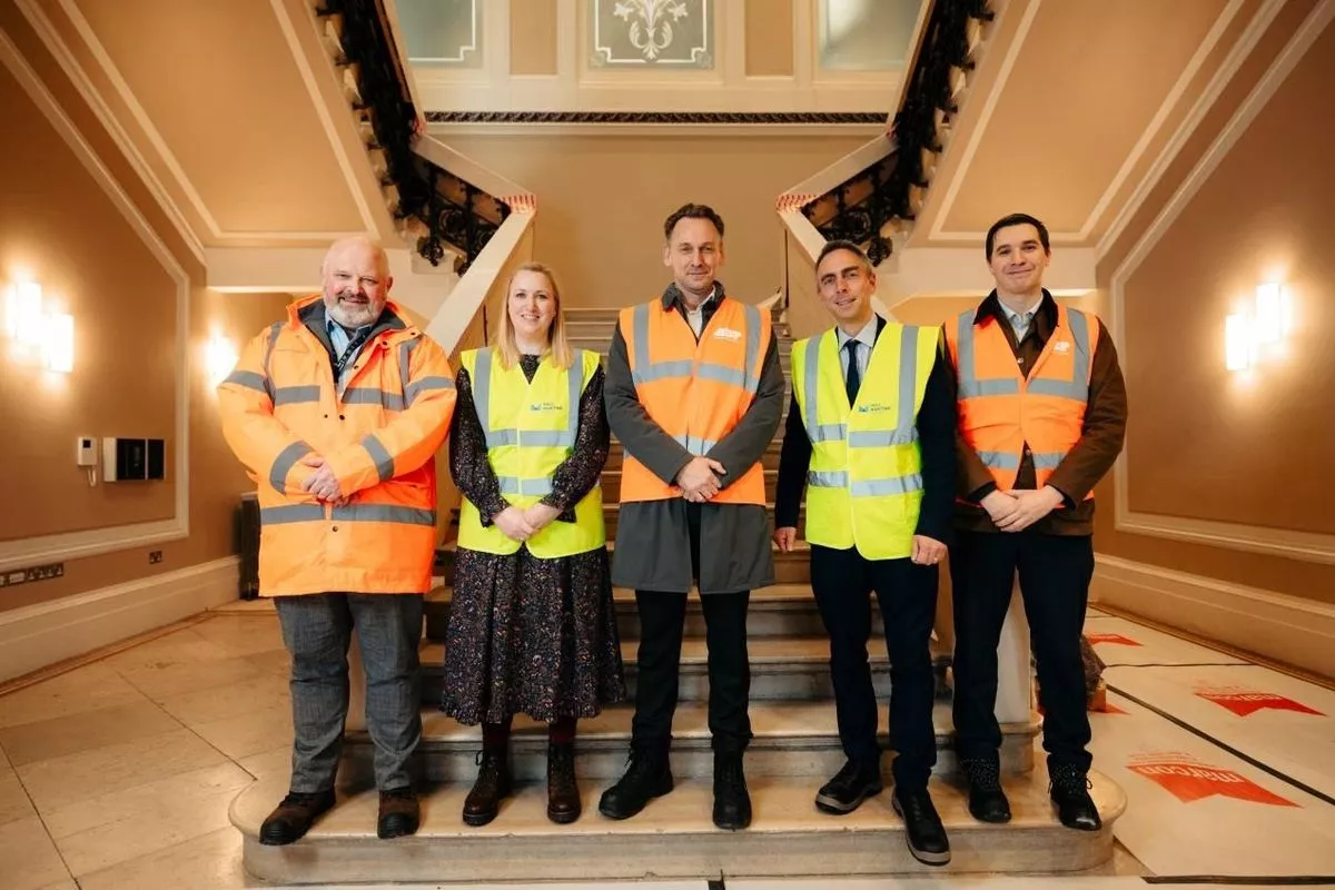 From left to right: Matt Jukes - Chief Executive at Hull City Council, Gillian Osgerby - Programme Director at Hull City Council, Andrew Dawes - Regional Director for the Humber Ports, Cllr Mike Ross - Leader of Hull City Council, Max Burnett - Public Affairs Manager at Humber Ports.