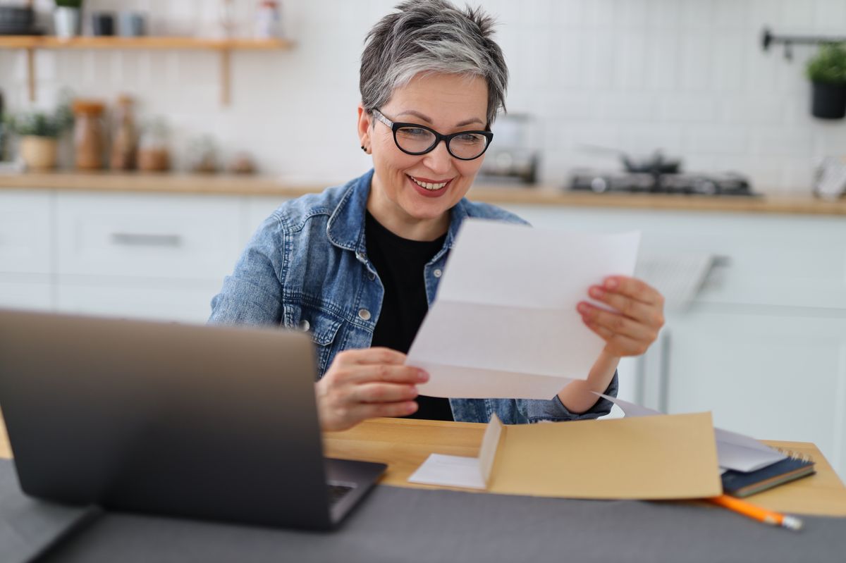 Woman reading letter