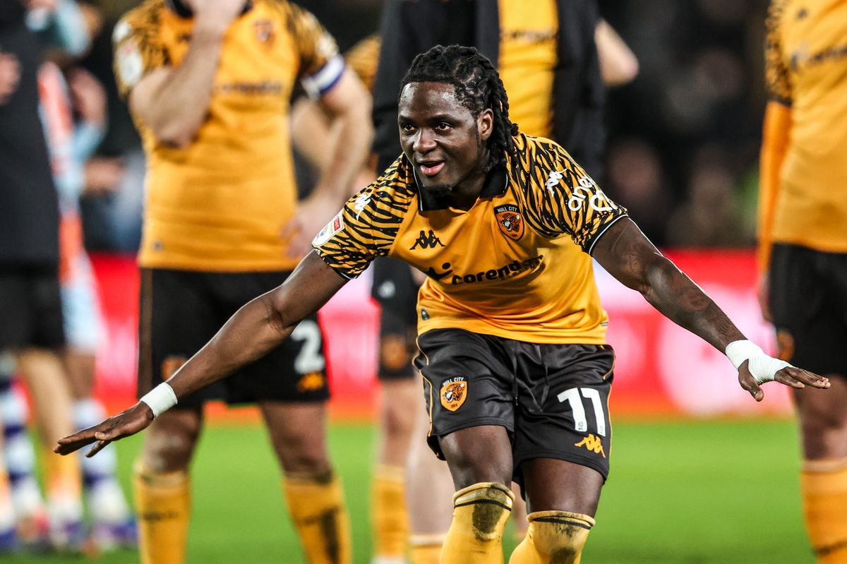 Babajide David Akintola celebrates the win over Swansea City