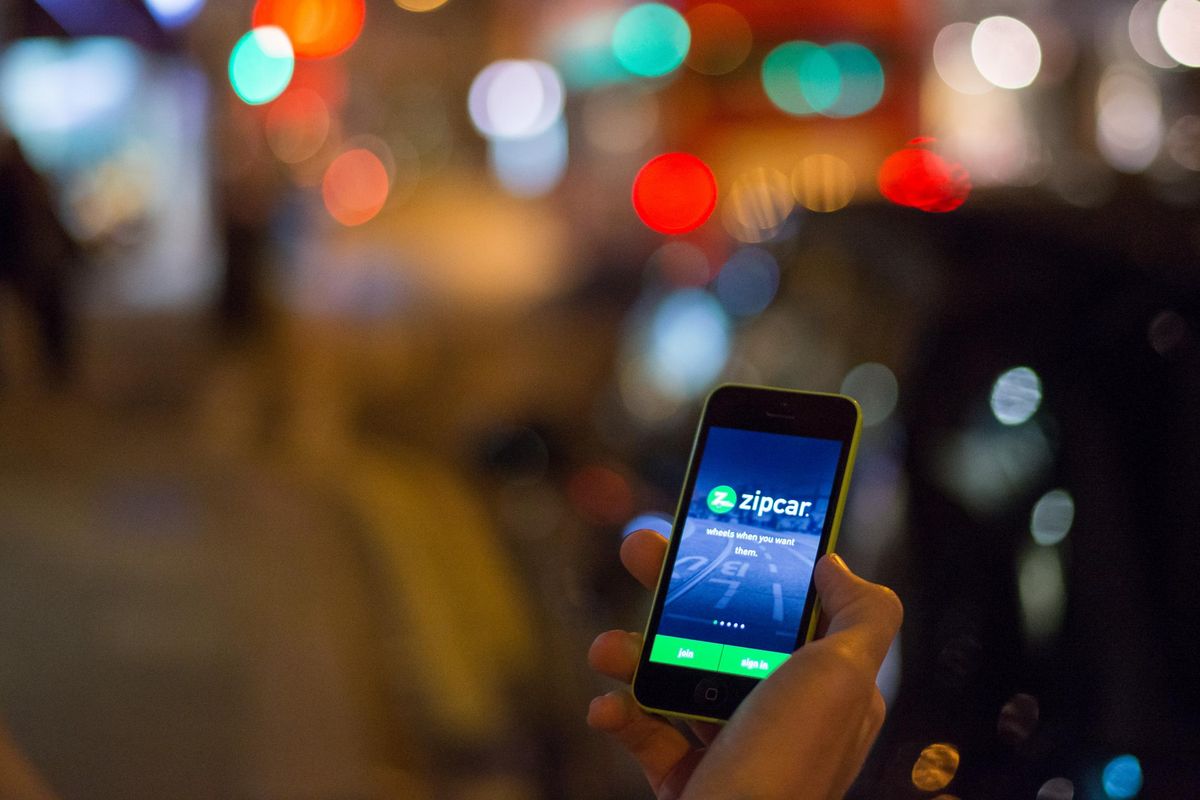 Zipcar on a phone