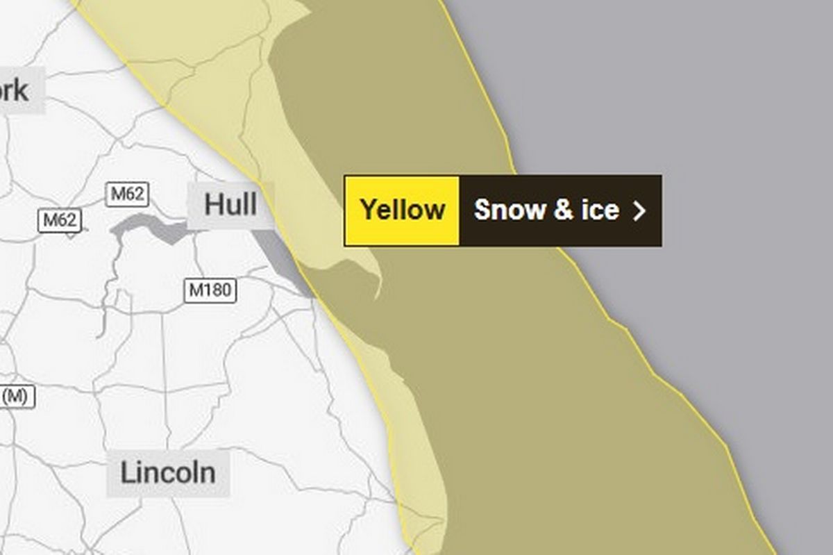 A yellow weather warning for snow and ice is in place