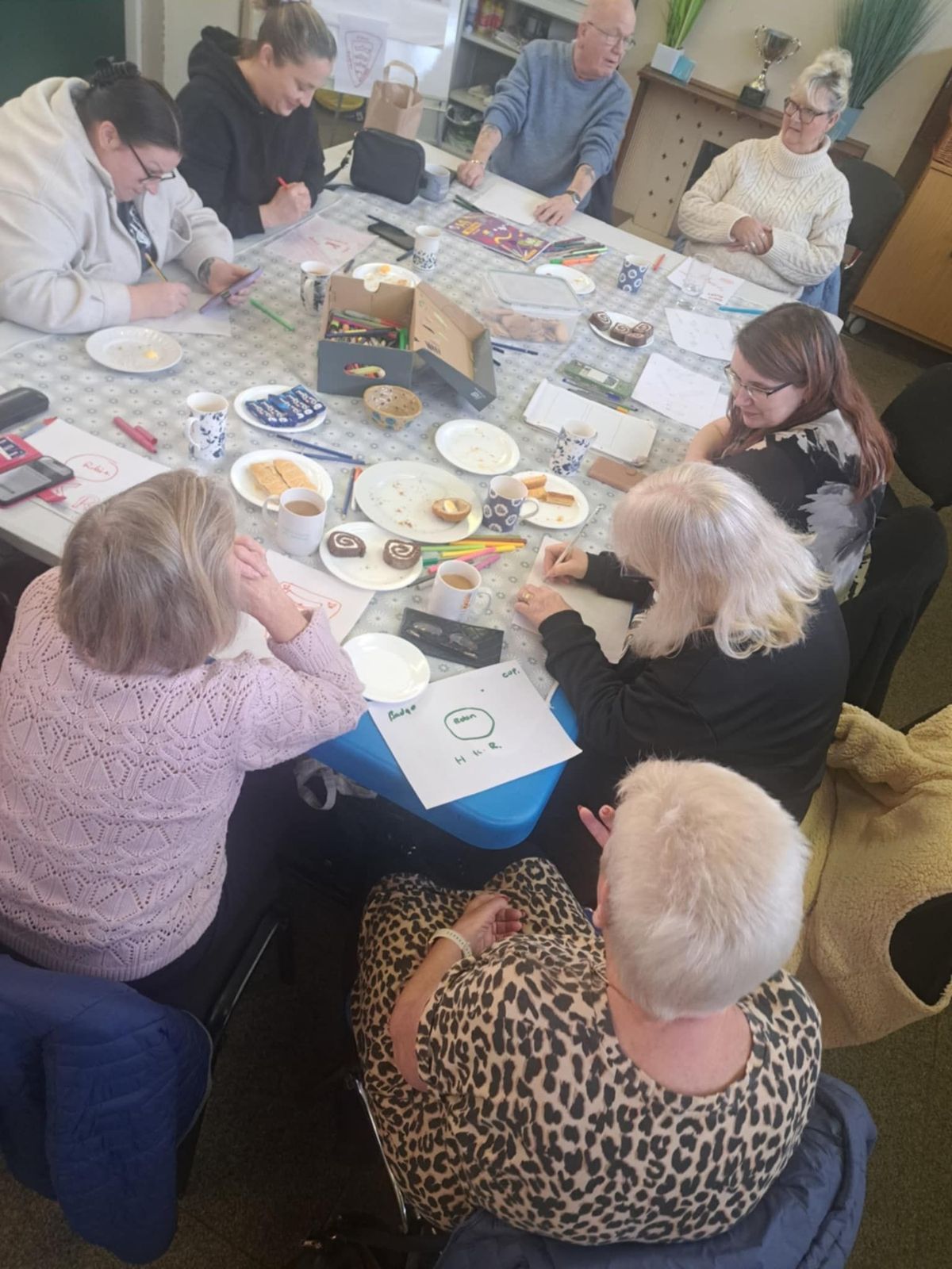 Friends of Alderman Kneeshaw Park have taken on the K for (Hull) KR. The group working on their ideas for a design with Miranda van Rossum (far right)