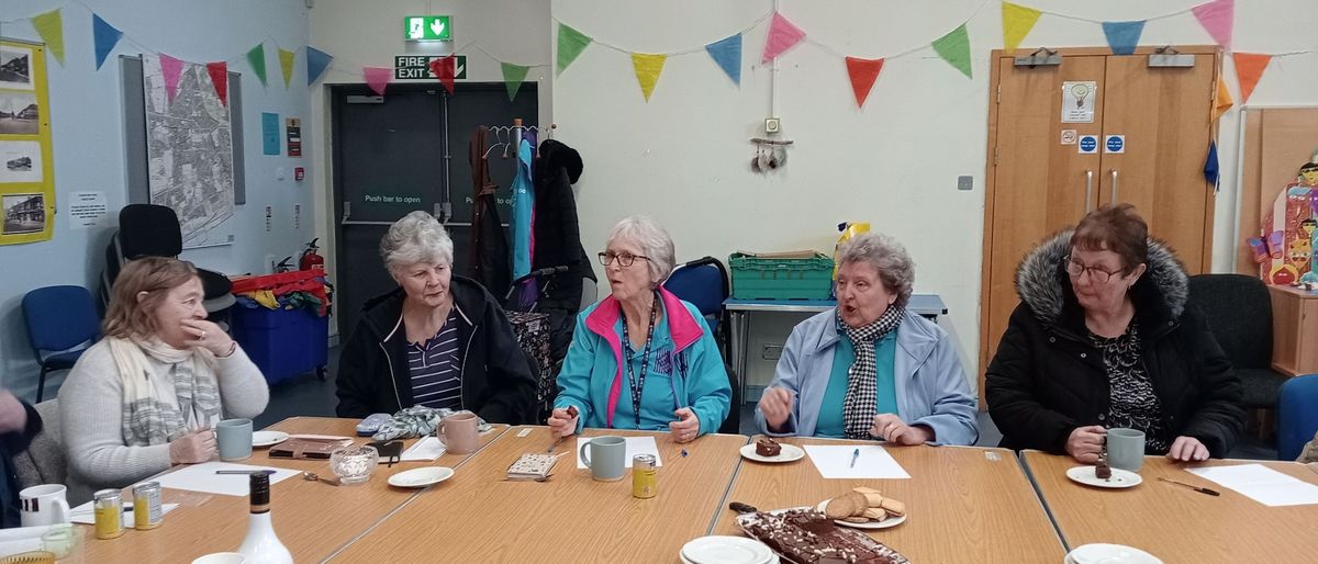 Gipsyville Library coffee and chat group planning their design for the letter G