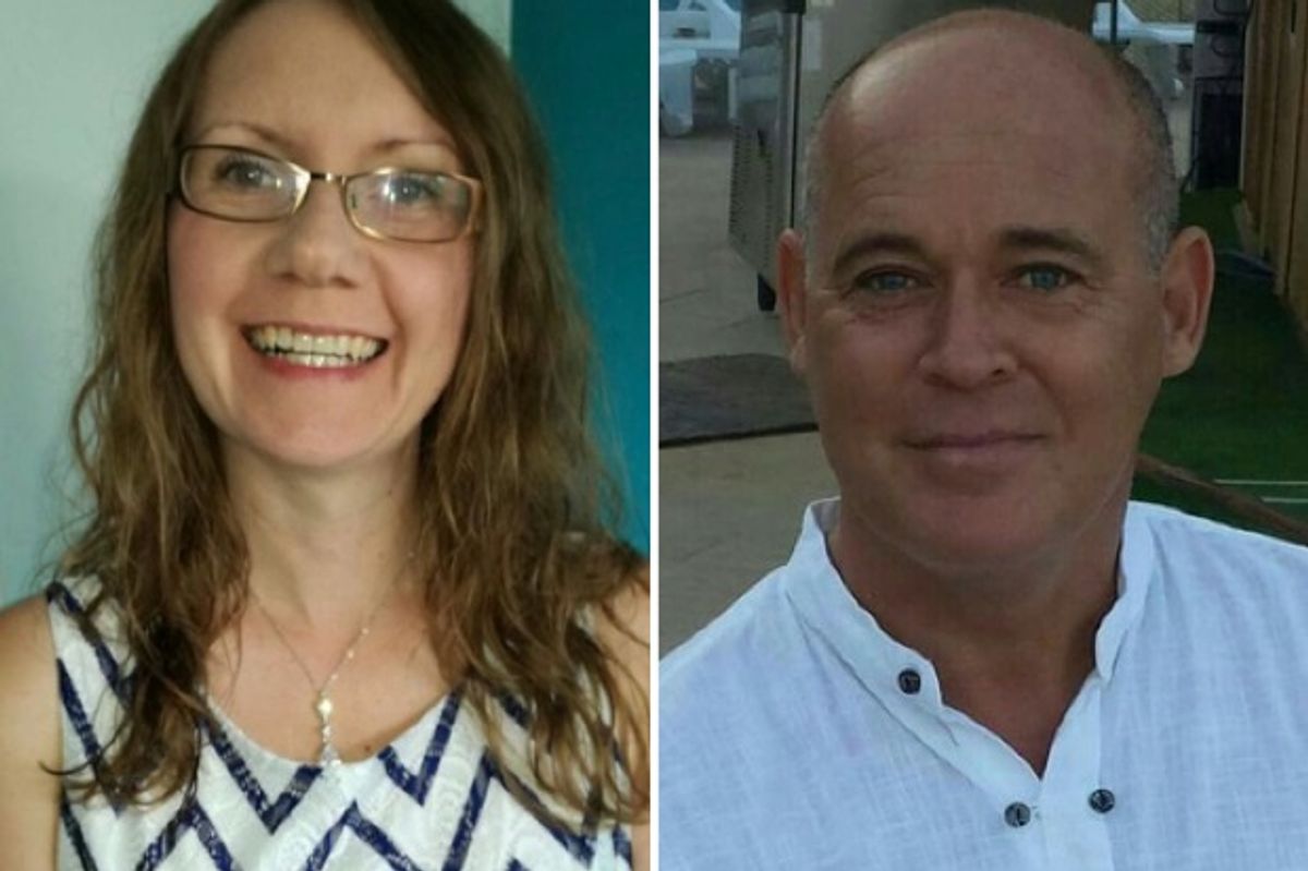 Tribute images of Alison Witty, left, and David Betts