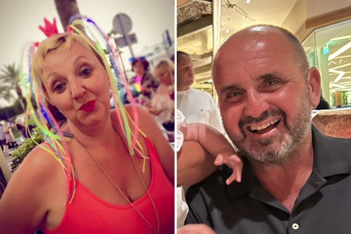 Tribute images of Angie Smirk, left, and Neil Heath