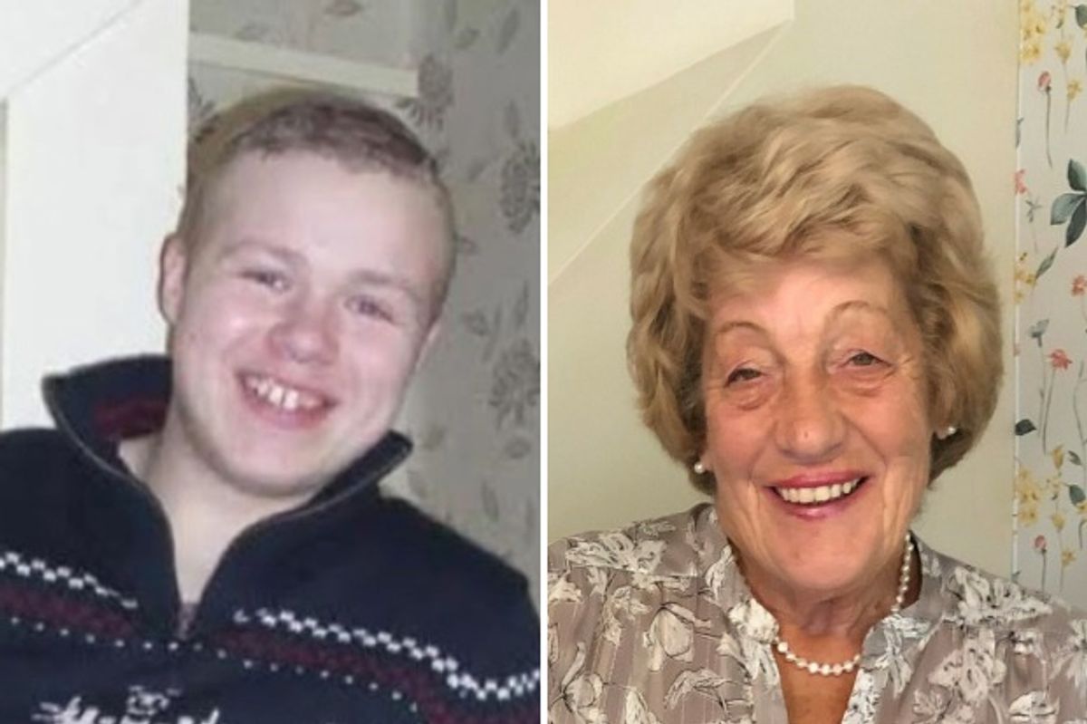 Tribute images of Shaun Larkins, left, and Janet Penrose