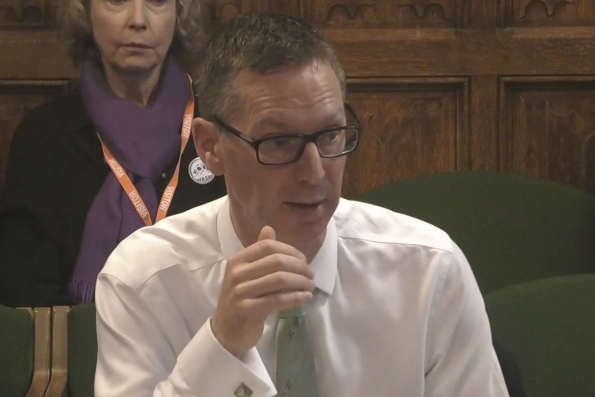 DWP permanent secretary Peter Schofield speaking in Parliament