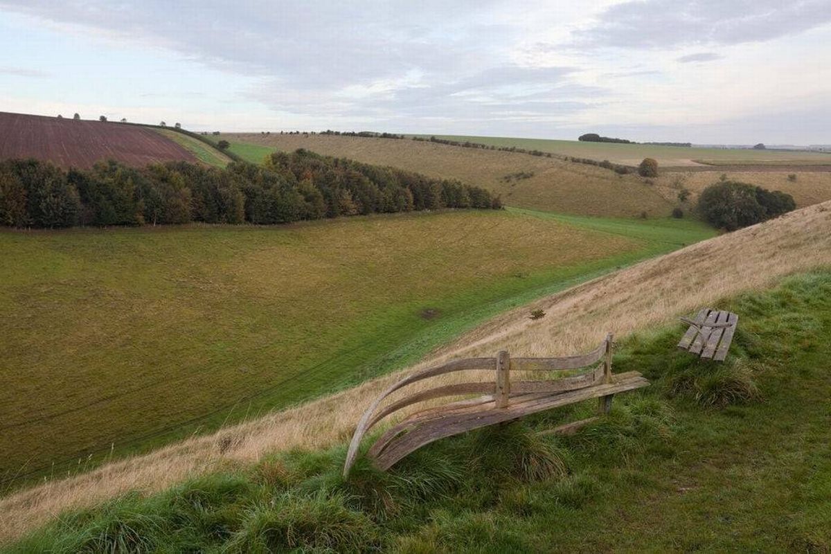 Poetry bench in the Yorkshire Wolds.