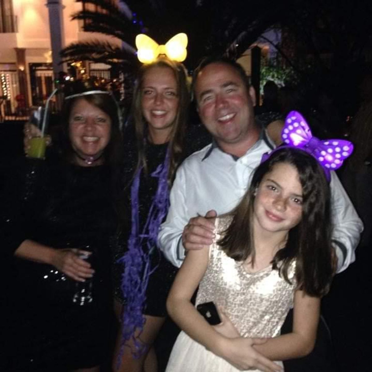 Hollie Tennent (front right) with (left-right) mum Joanne, sister Alicia and dad Mark.