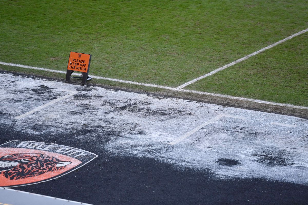 The MKM Stadium pitch was deemed playable byreferee Anthony Backhouse but the surrounding areas were not 