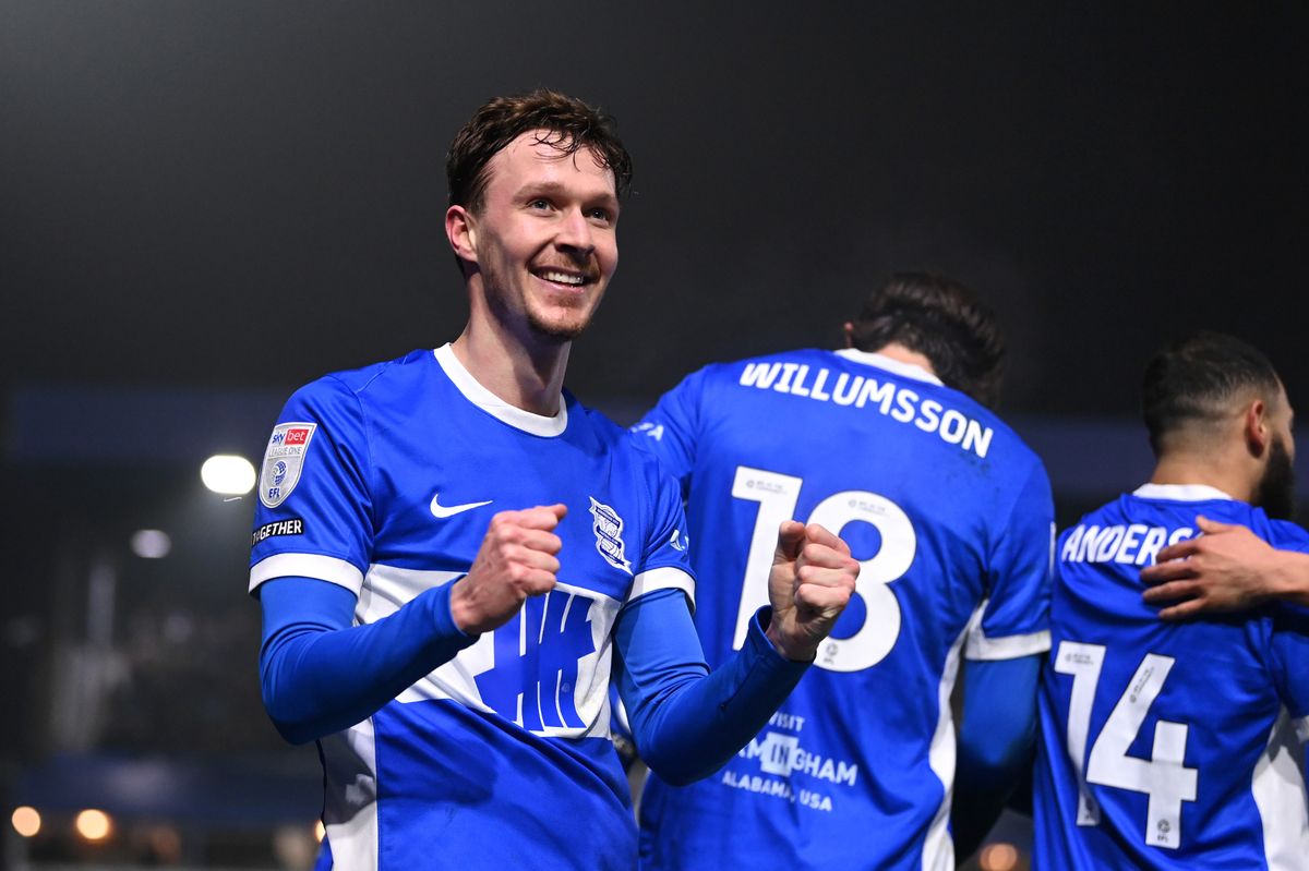 Kieran Dowell of Birmingham City celebrates scoring his team's third goal during the Sky Bet League One match between Birmingham City FC and Cambridge United