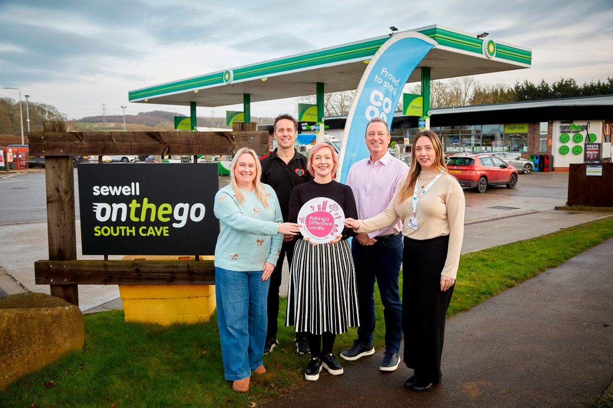 The charity partners at a Sewell on the go forecourt.