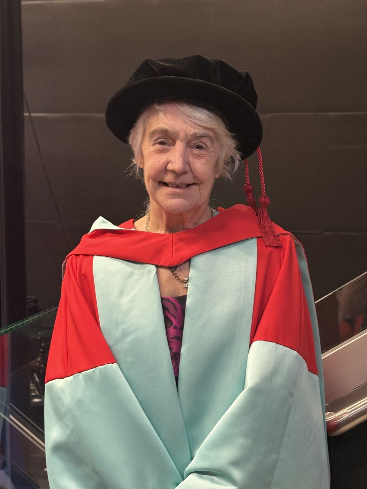 Lesley Gracie after receiving her honorary degree at a ceremony at Hull's Connexin Live arena