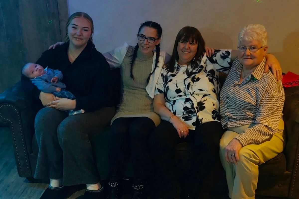 From left: Tiago Jeremiah Sumpton (eight weeks), Brook Forsythe (18), Tammi Forsythe (37), Debbie Forsythe (60), and Irene Jefferson (81)