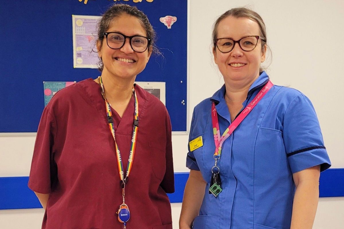 Dr Uma Rajesh, left, consultant in obstetrics and gynaecology and Sarah Collins, research lead midwife