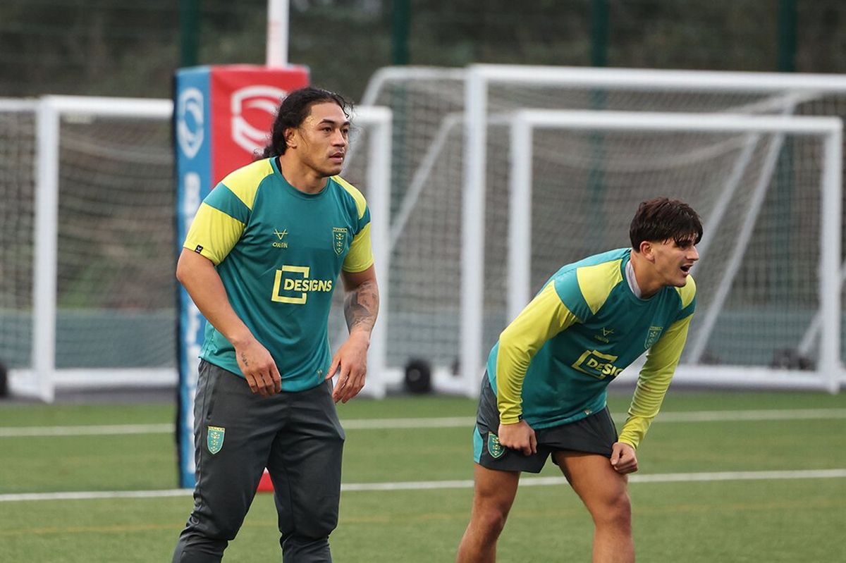 New signing Tom Amone in training, having signed a three-year deal with the Robins.