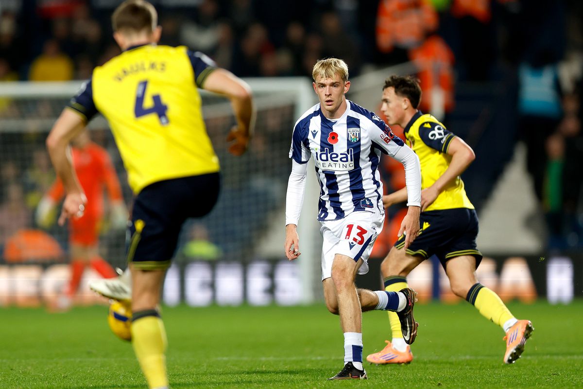 Toby Collyer in action for West Bromwich Albion earlier this season 