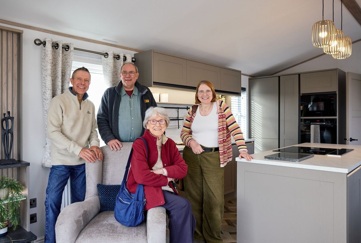 The family also had the opportunity to take a look inside Willerby’s newest model, the flagship Vogue holiday home. Pictured, from left, are Simon, Andy, Jean and Patricia.
