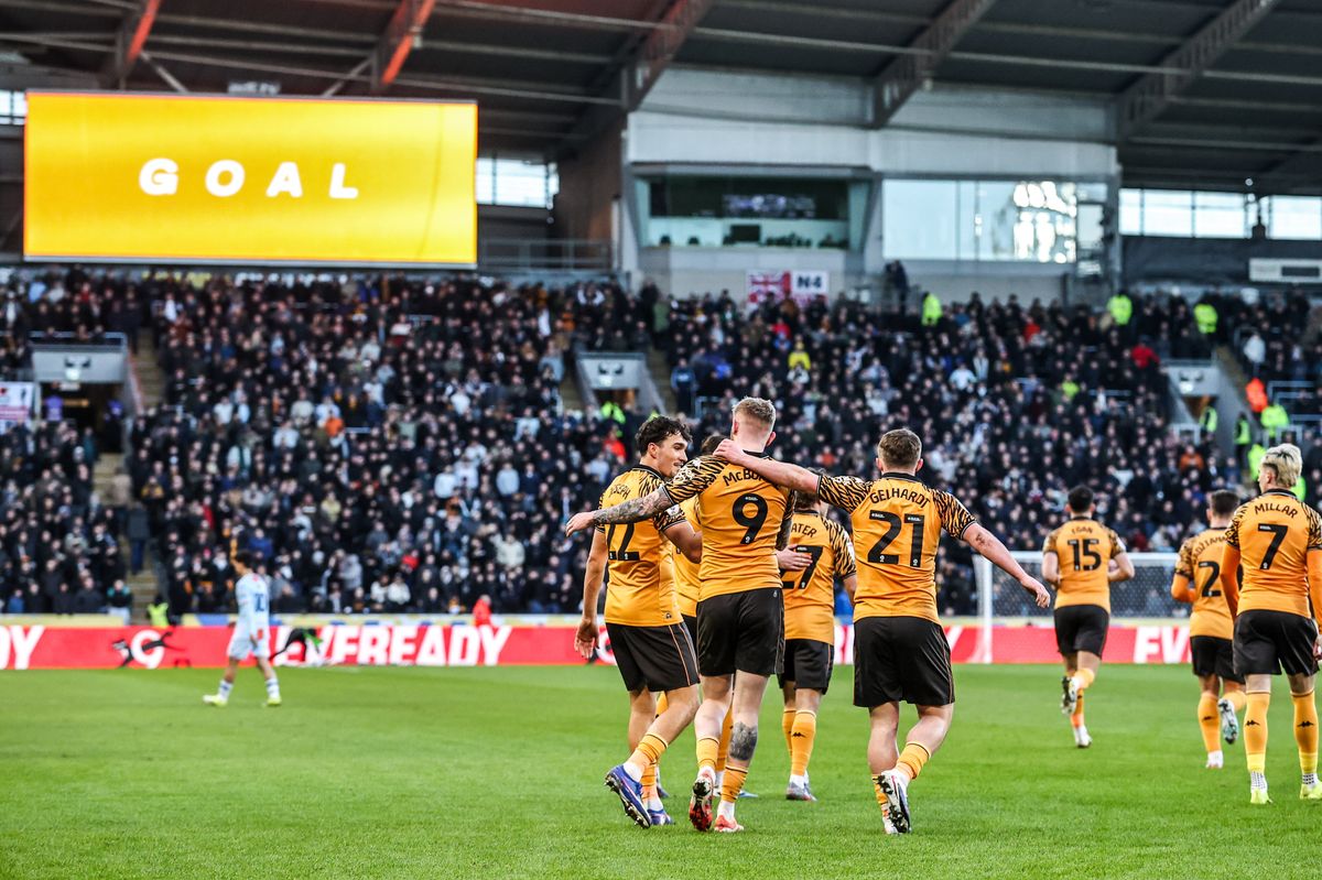 Oli McBurnie celebrates his goal against Swansea City