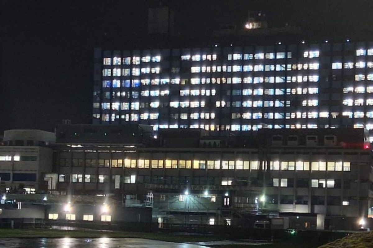 A night view of Hull Royal Infirmary