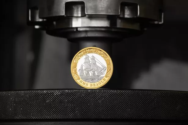 An HMS Beagle coin