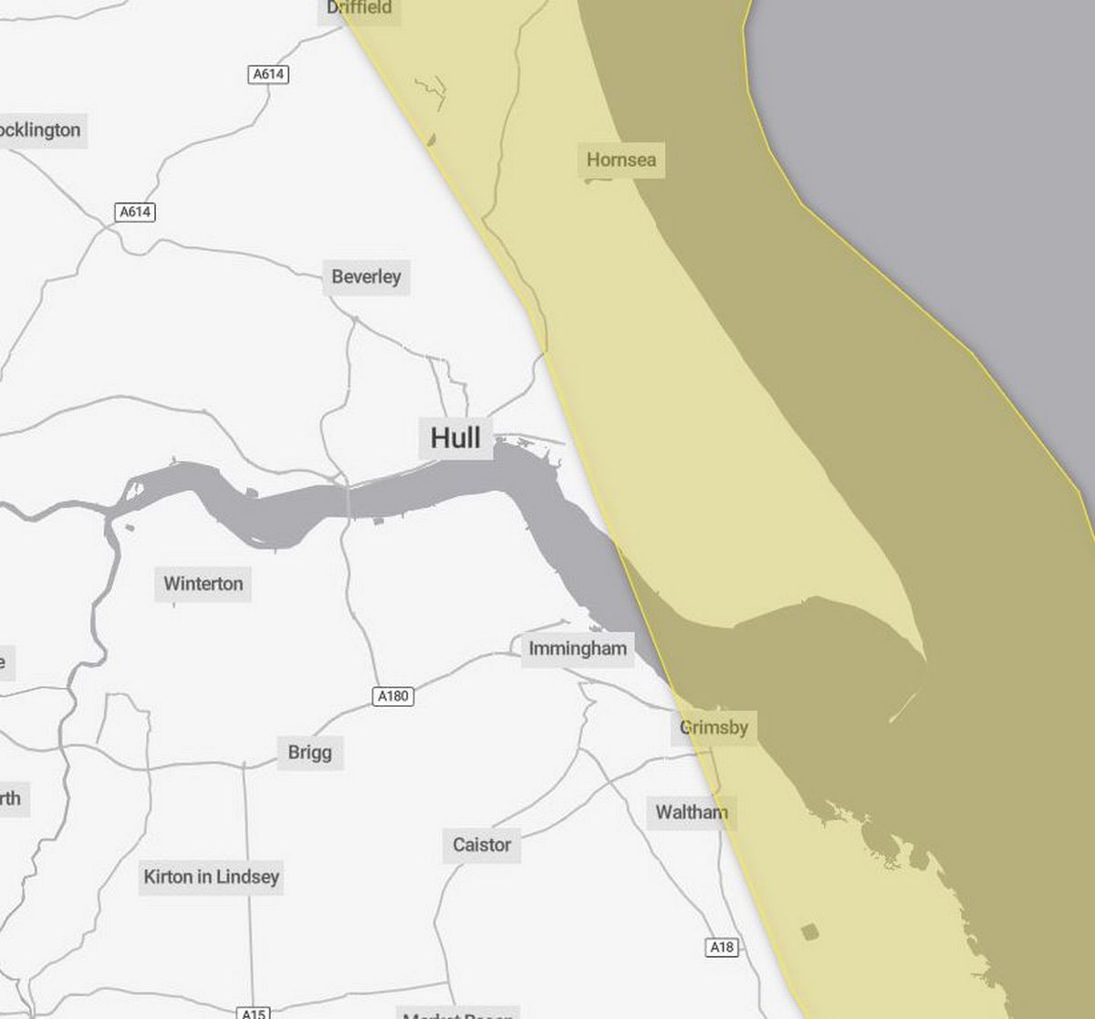 The warning area for snow and ice on Monday, January 5