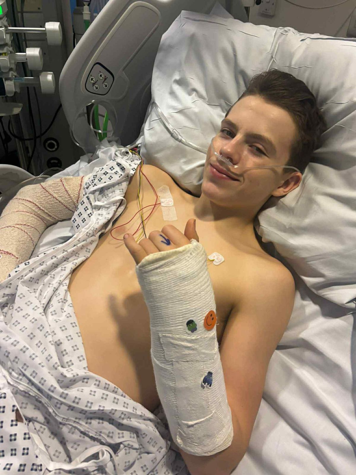 Riley in hospital