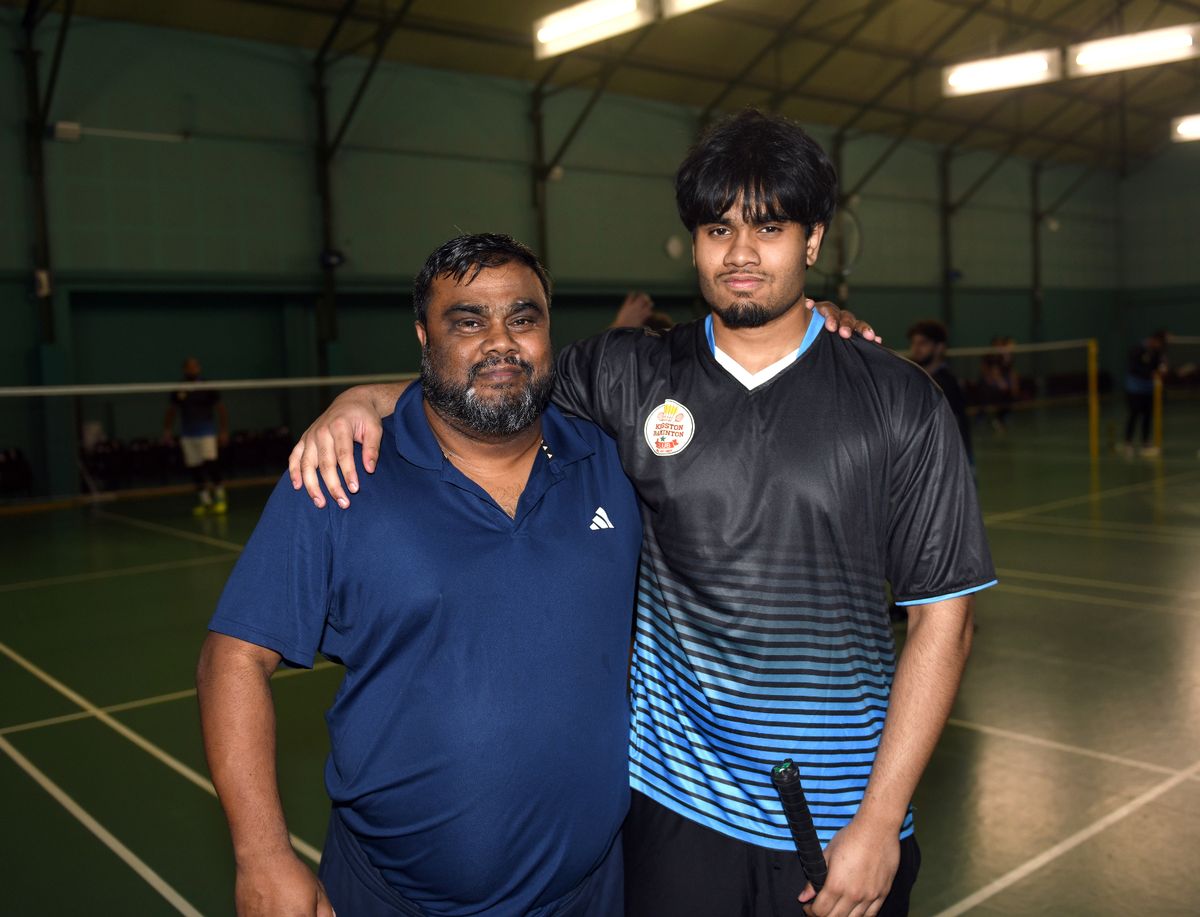Helal Hussain with son Samuel Hussain at Kingston Badminton Club