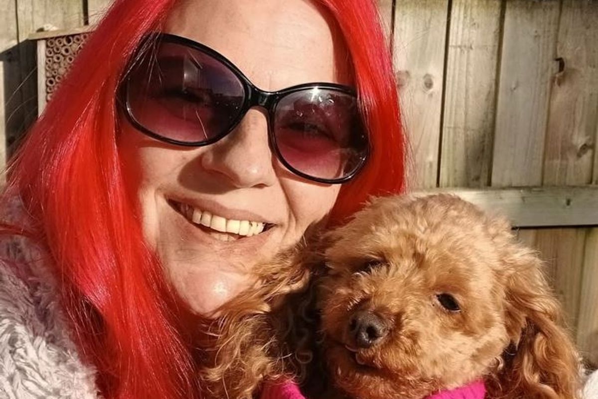 Amy Donoghue with rescue poodle Ruby