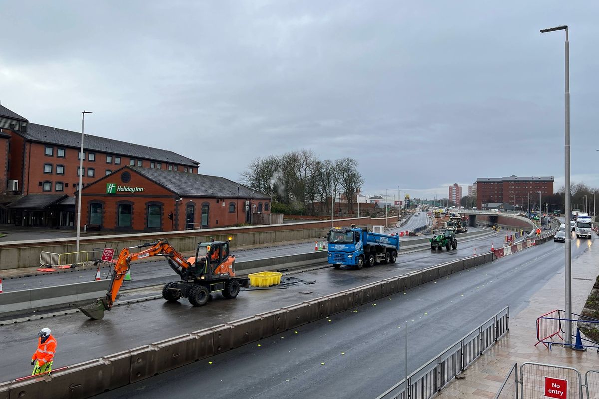 The underpass section of the A63 Castle Street scheme, pictured in January 2026