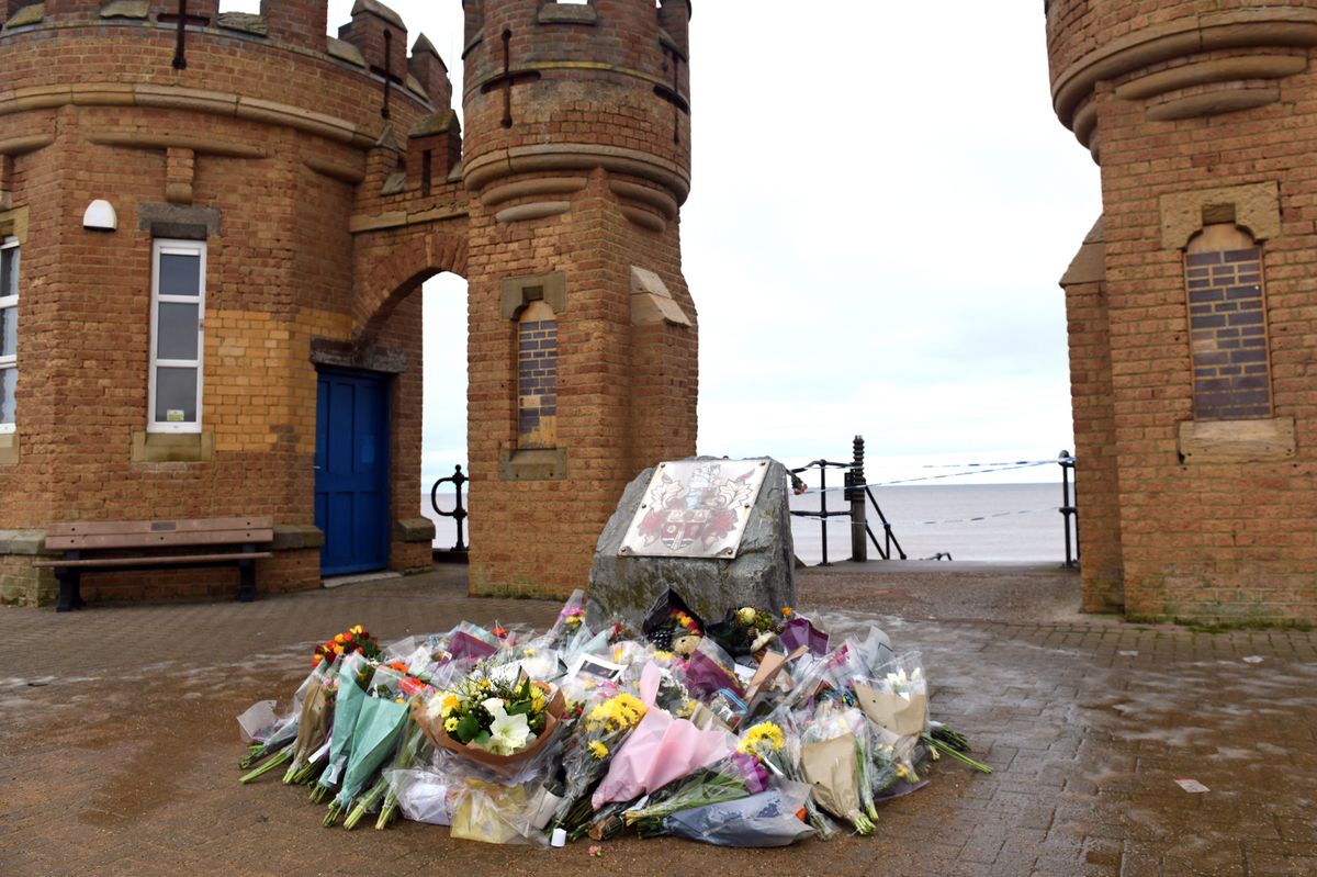 Flowers at Pier Towers, Withernsea, for Sarah Keeling, Grace Keeling and Mark Ratcliffe