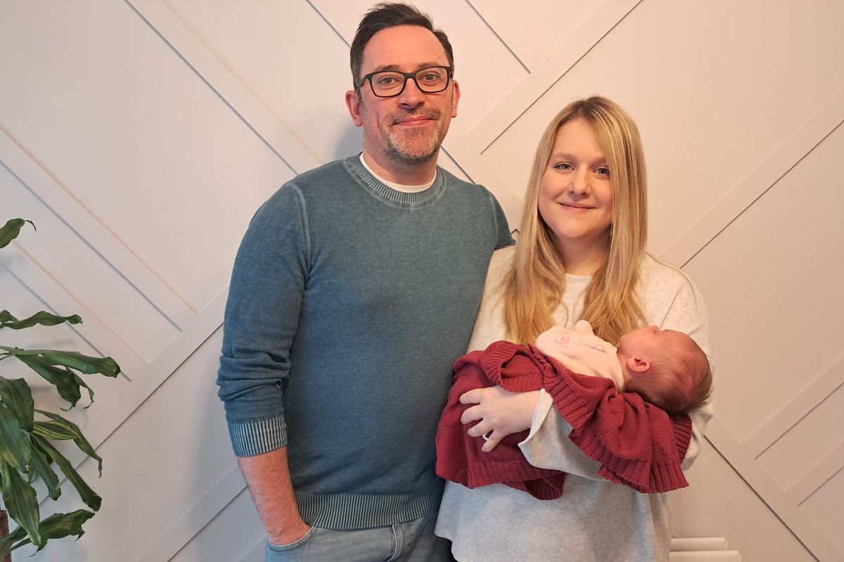 Paul Webb and Clare Brooks with their new baby Fallon, who is just four weeks old