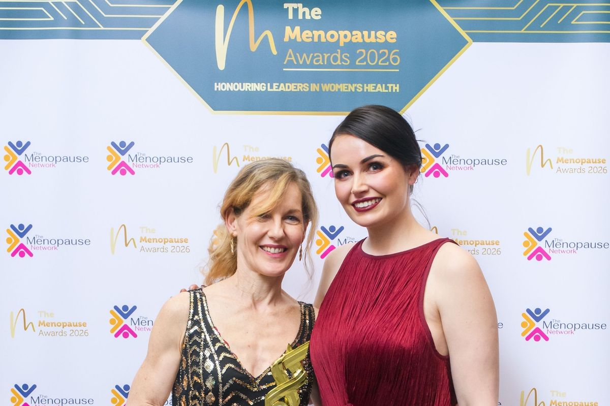 Tracey Dennison, left, with fellow northern nurse Ness Griffiths at the Menopause in Practice Awards 2026