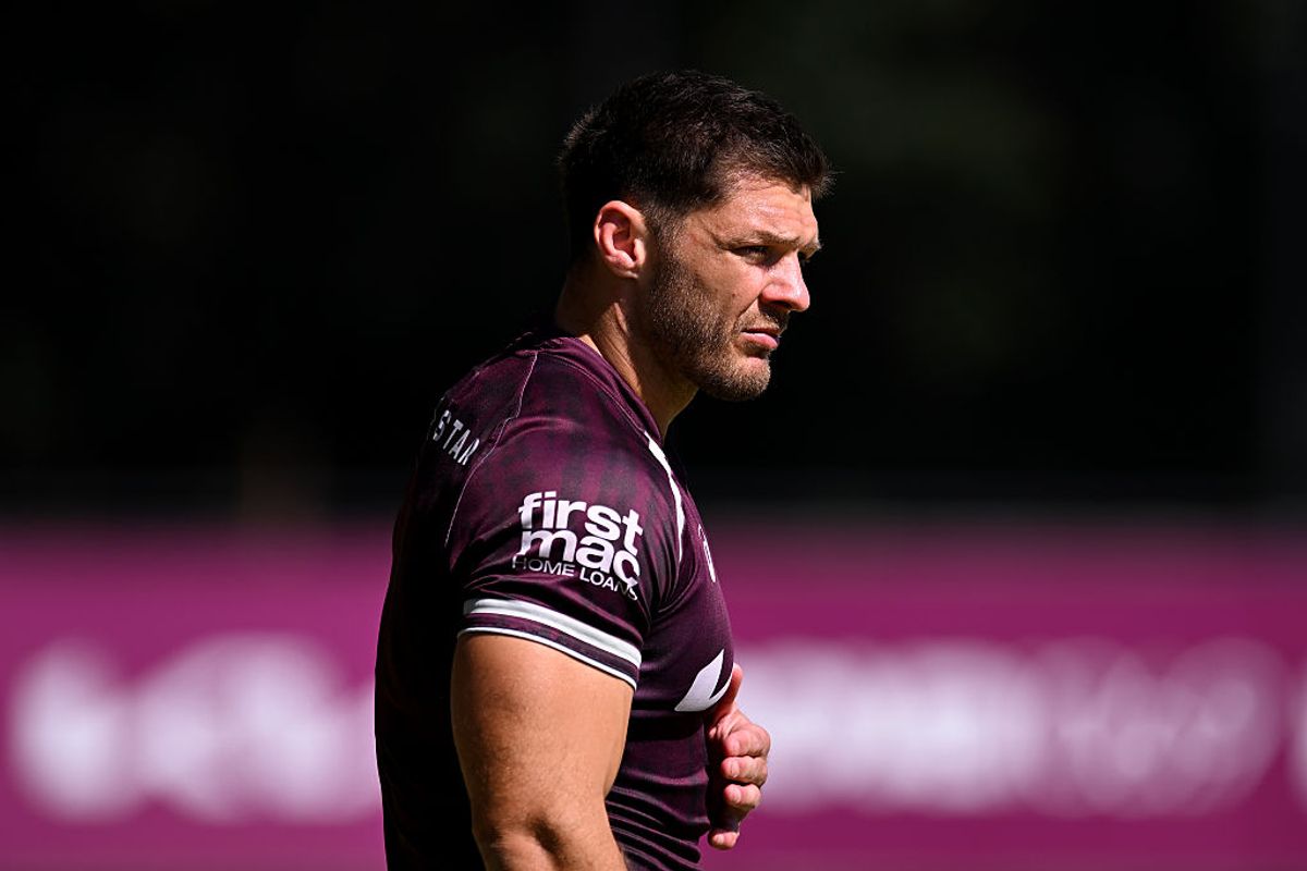 Corey Jensen during a Brisbane Broncos NRL training session