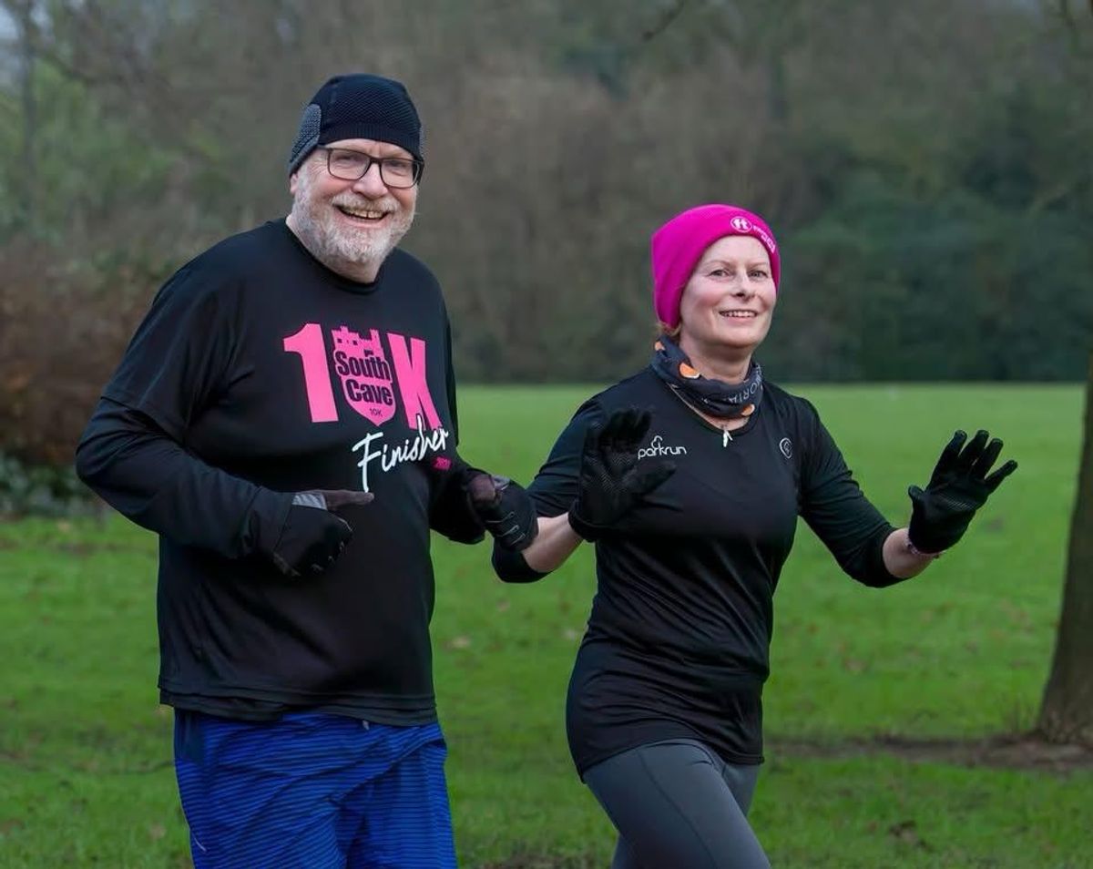 Tim Heneghan, 59, and Caroline Skelton, 58, are running two marathons for Alzheimer's Research UK