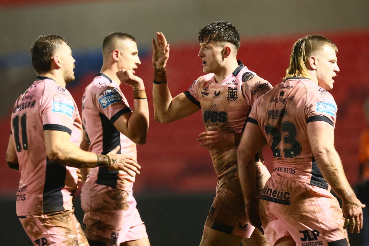 Hull FC's Davy Litten scored a first senior hat-trick at Salford. 