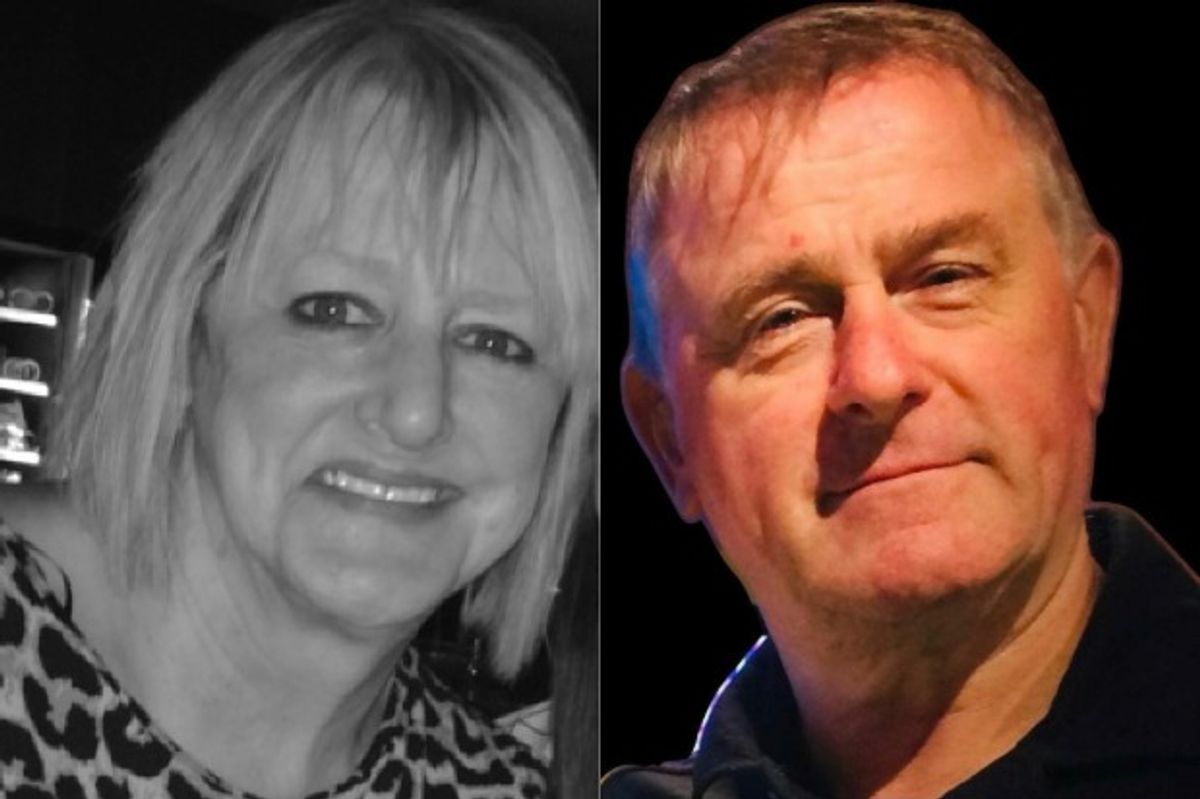 Tribute images of Janet Ball, left, and Andrew Hawkings