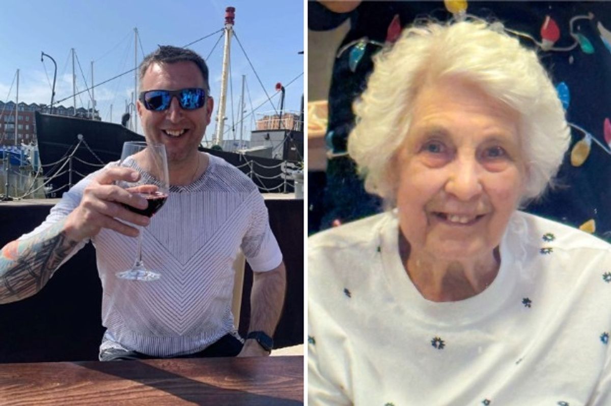 Tribute images of Anthony Sparrow, left, and Olga Wiles